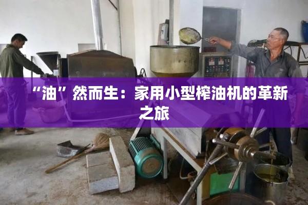 “油”然而生:家用小型榨油机的革新之旅