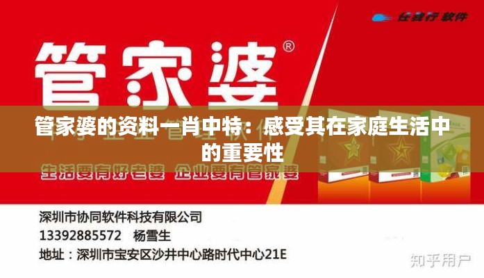 管家婆的资料一肖中特:感受其在家庭生活中的重要性