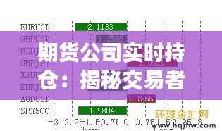 期货公司实时持仓:揭秘交易者的“千里眼”