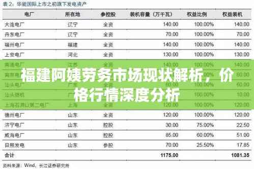 福建阿姨劳务市场现状解析,价格行情深度分析