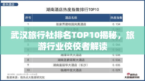 武汉旅行社排名TOP10揭秘,旅游行业佼佼者解读