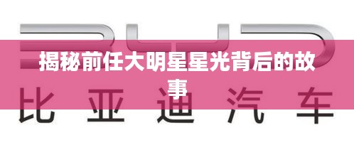 揭秘前任大明星星光背后的故事